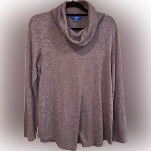 Apt. 9 Heathered Gray/Pink Cowl Neck Sweater